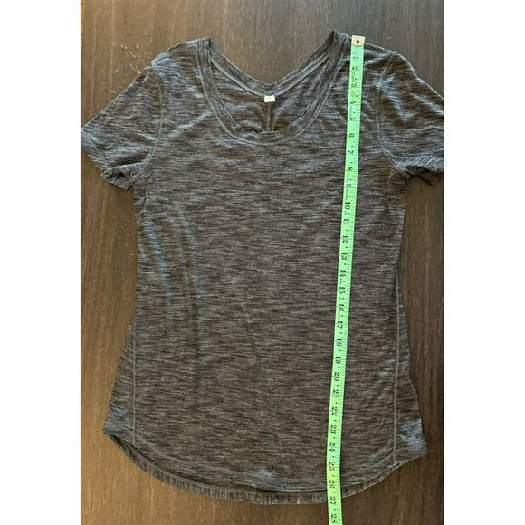 Lululemon Intensi-Tee Short Sleeve Heathered Black Size 8 - Picture 6 of 6